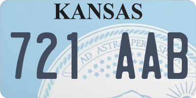 KS license plate 721AAB