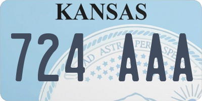 KS license plate 724AAA