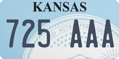 KS license plate 725AAA