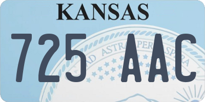 KS license plate 725AAC