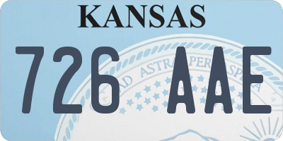 KS license plate 726AAE
