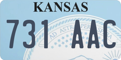 KS license plate 731AAC