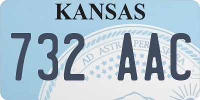 KS license plate 732AAC
