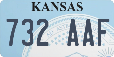 KS license plate 732AAF