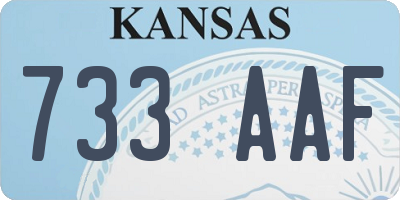 KS license plate 733AAF