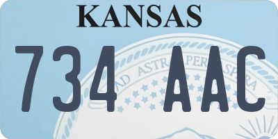 KS license plate 734AAC