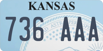 KS license plate 736AAA