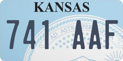 KS license plate 741AAF