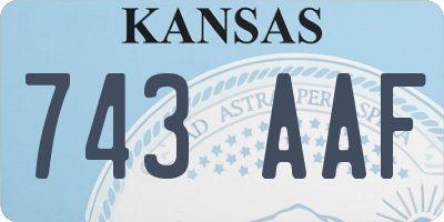 KS license plate 743AAF