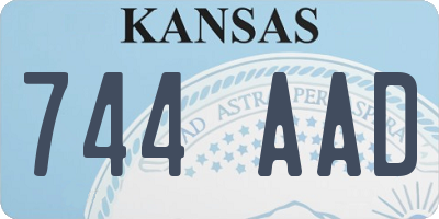 KS license plate 744AAD