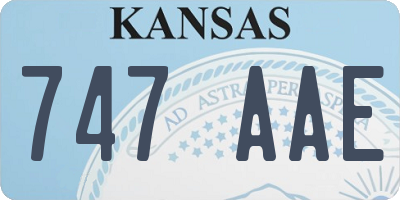 KS license plate 747AAE