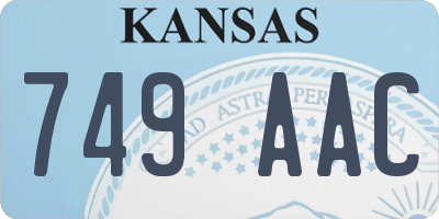 KS license plate 749AAC