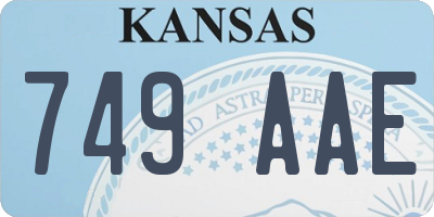 KS license plate 749AAE