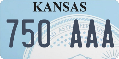 KS license plate 750AAA
