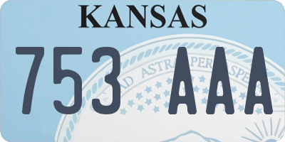 KS license plate 753AAA