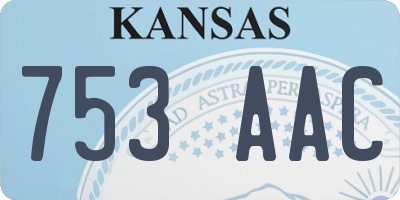 KS license plate 753AAC