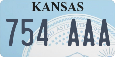 KS license plate 754AAA