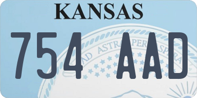KS license plate 754AAD