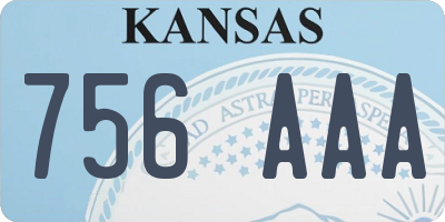 KS license plate 756AAA