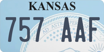 KS license plate 757AAF