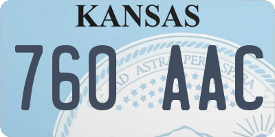 KS license plate 760AAC