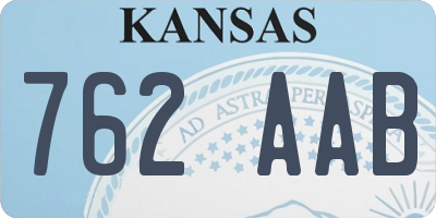KS license plate 762AAB