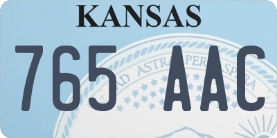 KS license plate 765AAC
