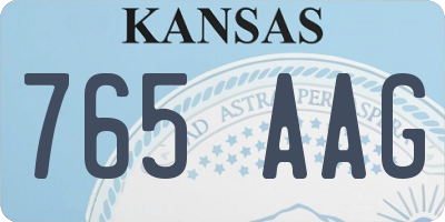 KS license plate 765AAG