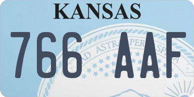 KS license plate 766AAF