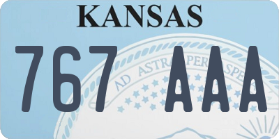KS license plate 767AAA