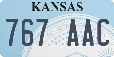 KS license plate 767AAC