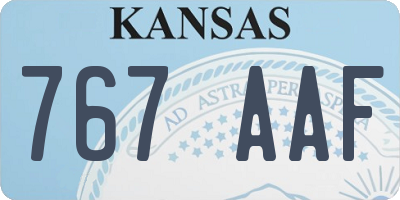 KS license plate 767AAF