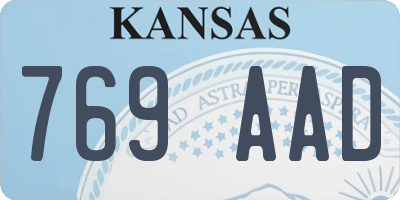 KS license plate 769AAD