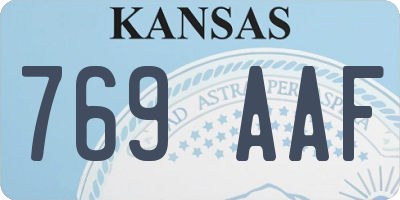 KS license plate 769AAF