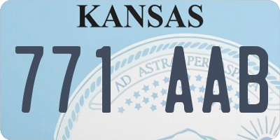 KS license plate 771AAB