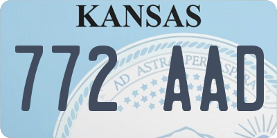 KS license plate 772AAD
