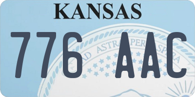 KS license plate 776AAC