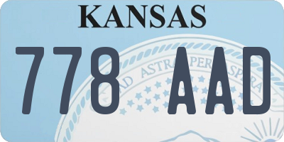 KS license plate 778AAD