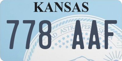 KS license plate 778AAF