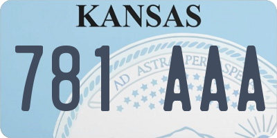 KS license plate 781AAA