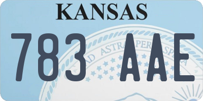 KS license plate 783AAE