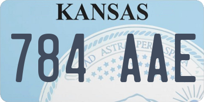 KS license plate 784AAE