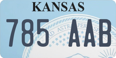 KS license plate 785AAB