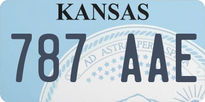 KS license plate 787AAE
