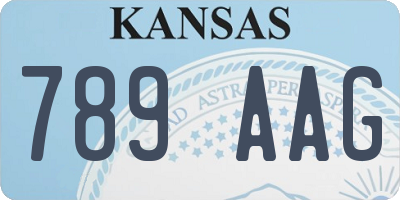 KS license plate 789AAG