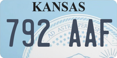KS license plate 792AAF