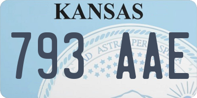 KS license plate 793AAE