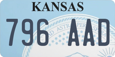 KS license plate 796AAD