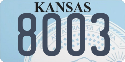 KS license plate 8003