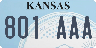 KS license plate 801AAA
